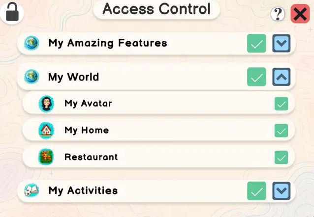 Access Control panel
